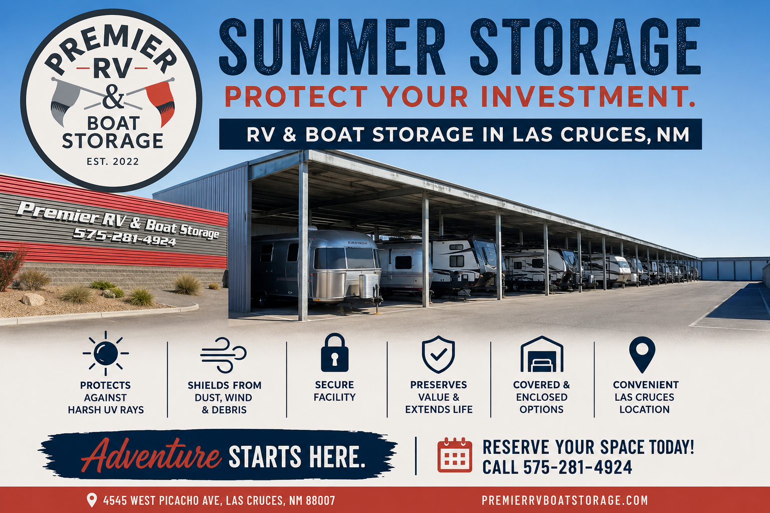 100% Covered and Paved RV and Boat parking